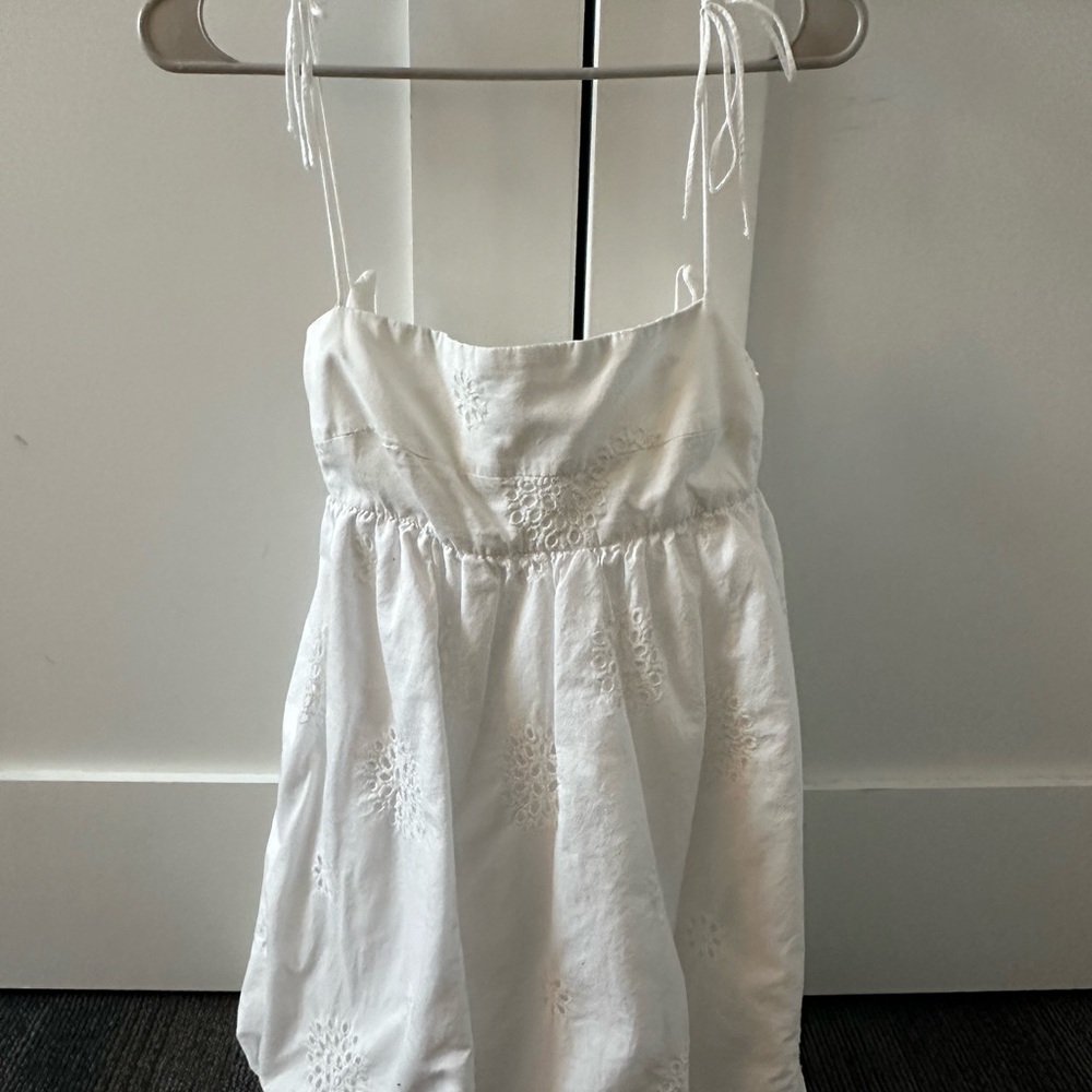 Zara White Bubble Dress With Open Back